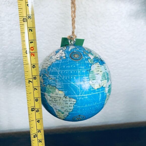 World Market Earth Globe Christmas Holiday Ornament - Picture 2 of 2